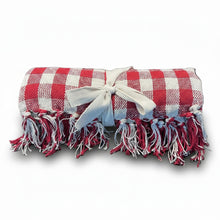 Load image into Gallery viewer, GISELA GRAHAM RED BISTRO CHECK WOVEN COTTON THROW