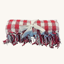 Load image into Gallery viewer, GISELA GRAHAM RED BISTRO CHECK WOVEN COTTON THROW