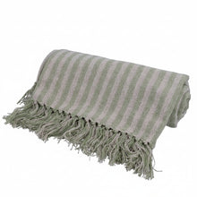 Load image into Gallery viewer, GISELA GRAHAM GREEN WOVEN STAB STITCH THROW