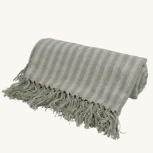 Load image into Gallery viewer, GISELA GRAHAM GREEN WOVEN STAB STITCH THROW
