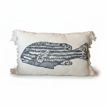 Load image into Gallery viewer, BLUE FISH SEQUIN CUSHION