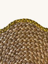 Load image into Gallery viewer, GISELA GRAHAM YELLOW TRIM SEAGRASS FLOWER SHAPE PLACEMAT