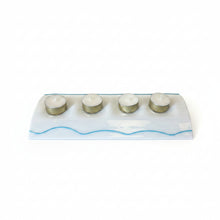 Load image into Gallery viewer, BLUE/WHITE 4 SPACE TEALIGHT HOLDER