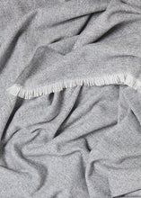 Load image into Gallery viewer, FOXFORD WHITE GREY X/L L/W FRINGE THROW
