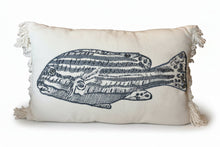 Load image into Gallery viewer, BLUE FISH SEQUIN CUSHION

