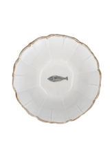 Load image into Gallery viewer, GISELA GRAHAM FISH FLUTED STONEWARE BOWL MED
