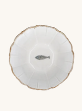 Load image into Gallery viewer, GISELA GRAHAM FISH FLUTED STONEWARE BOWL MED

